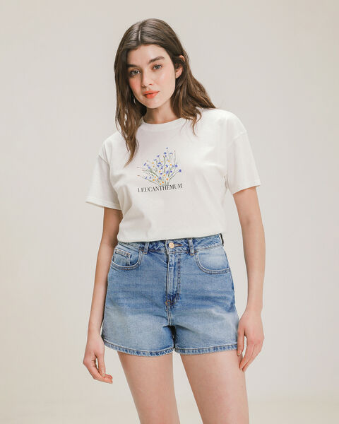 Short Mom Fit Azul Acero